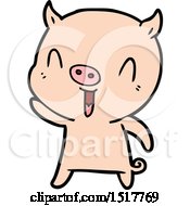 Happy Cartoon Pig
