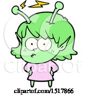 Poster, Art Print Of Cartoon Alien Girl