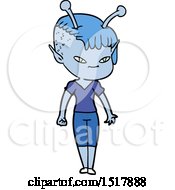 Cute Cartoon Alien Girl