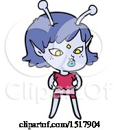 Pretty Cartoon Alien Girl