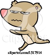 Poster, Art Print Of Angry Bear Cartoon Running