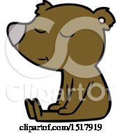Poster, Art Print Of Happy Cartoon Bear Sitting