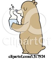 Poster, Art Print Of Cartoon Bear With Hot Drink