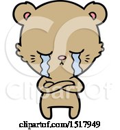 Crying Cartoon Bear With Folded Arms