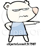 Cartoon Angry Bear Polar Girl Pointing