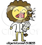 Cartoon Roaring Lion Doctor by lineartestpilot