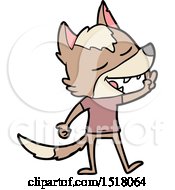 Poster, Art Print Of Cartoon Wolf Giving Peace Sign