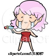 Poster, Art Print Of Cartoon Crying Elf Girl