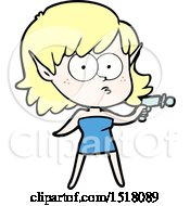 Poster, Art Print Of Cartoon Elf Girl With Ray Gun