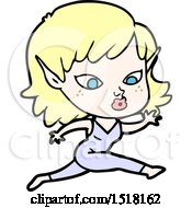 Pretty Cartoon Elf Girl Running