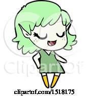 Poster, Art Print Of Happy Cartoon Elf Girl