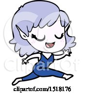 Happy Cartoon Elf Girl Running