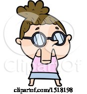 Cartoon Woman Wearing Glasses