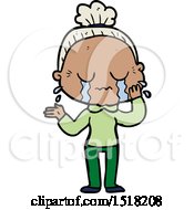 Cartoon Crying Old Lady