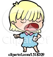 Cartoon Woman Talking Loudly