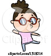 Cartoon Woman Wearing Glasses