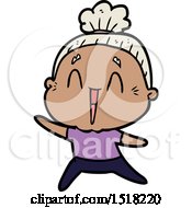 Cartoon Happy Old Lady