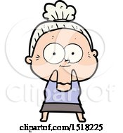 Cartoon Happy Old Woman