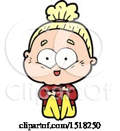 Cartoon Happy Old Woman