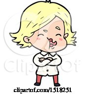 Cartoon Girl Pulling Face