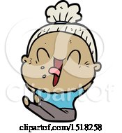 Cartoon Happy Old Woman