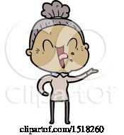 Cartoon Happy Old Woman