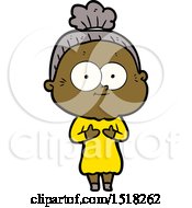 Cartoon Happy Old Woman