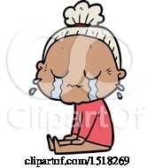 Cartoon Crying Old Lady