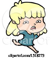 Cartoon Worried Woman