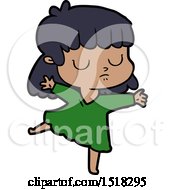 Cartoon Indifferent Woman Dancing