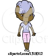 Cute Cartoon Girl With Hipster Haircut