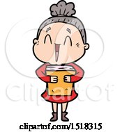 Cartoon Happy Old Lady