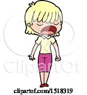 Cartoon Woman Talking Loudly