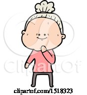 Cartoon Happy Old Woman