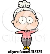 Cartoon Happy Old Woman