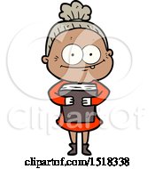 Cartoon Happy Old Woman