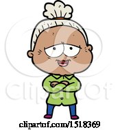 Cartoon Happy Old Lady