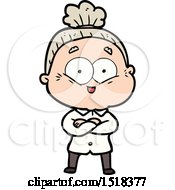 Cartoon Happy Old Woman