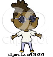 Cartoon Woman Wearing Sunglasses