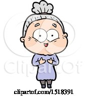 Cartoon Happy Old Woman