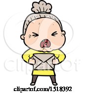 Cartoon Angry Old Woman