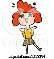 Cartoon Excited Woman