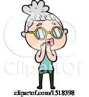 Cartoon Woman Wearing Spectacles