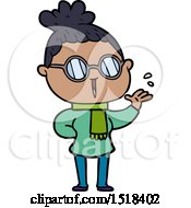 Cartoon Woman Wearing Spectacles