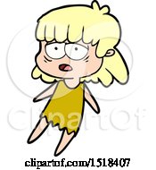 Cartoon Tired Woman