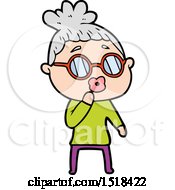 Cartoon Woman Wearing Spectacles