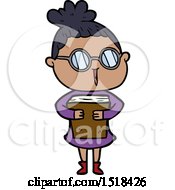 Cartoon Woman Wearing Spectacles