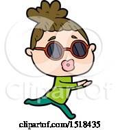 Cartoon Woman Wearing Sunglasses