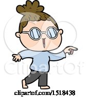 Cartoon Woman Wearing Spectacles