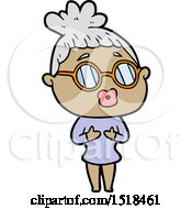 Cartoon Woman Wearing Spectacles